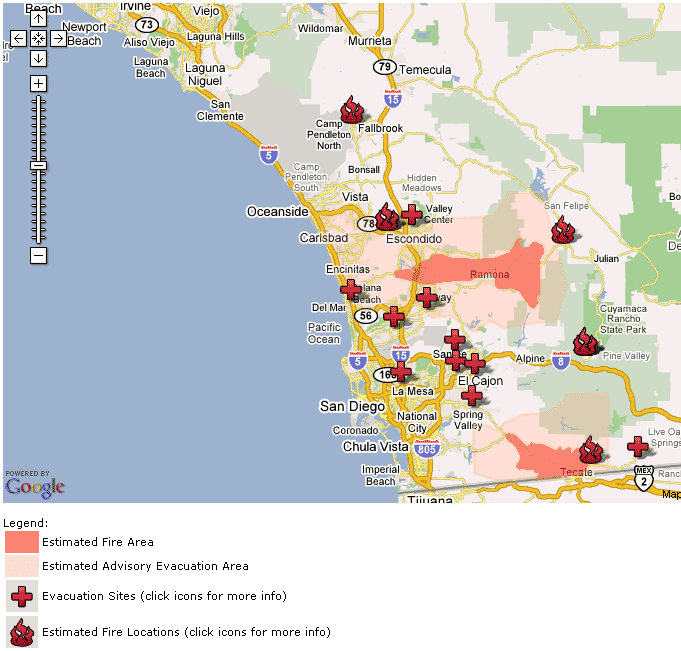 Map of the Fires