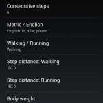 Accupedo Settings